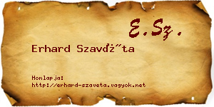 Erhard Szavéta névjegykártya